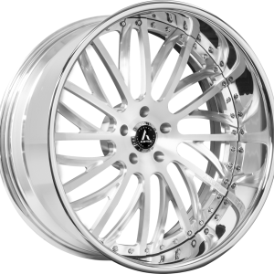 20″ ARTIS FORGED WHEELS G-BORO BRUSHED SILVER FACE CHROME LIP FINISH