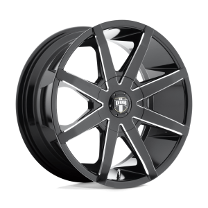 22″ DUB WHEELS PUSH S109 GLOSS BLACK MILLED FINISH RIMS