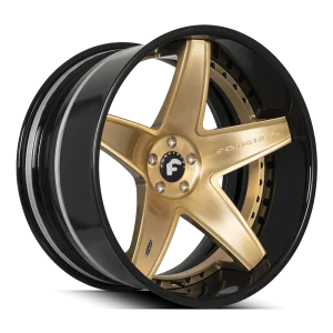 20″ FORGIATO WHEELS CLASSICO-ECL BRUSHED GOLD WITH GLOSS BLACK LIP FORGED FINISH RIMS