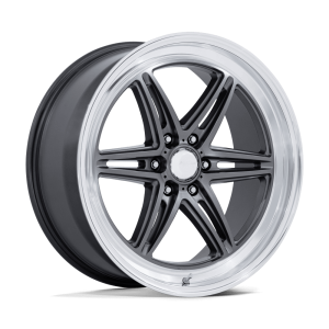 20″ AMERICAN RACING WHEELS MODERN AR953 GROOVE 6 DRAG ANTHRACITE DIAMOND CUT LIP FLOW FORMED RIMS