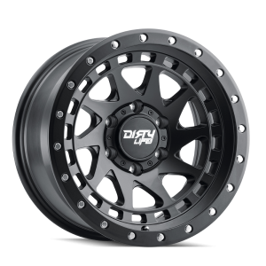 17″ DIRTY LIFE WHEELS ENIGMA PRO 9311 MATTE BLACK BLACK LIP OFF-ROAD RIMS