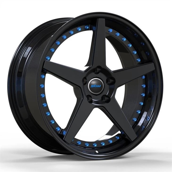 Center Satin Black Barrel Gloss Black For VW 20x9 5x112 5x120 5x130 Forged Custom Alloy Car Wheel