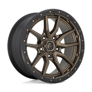 20″ FUEL WHEELS D681 REBEL BRONZE BLACK LIP 5-LUG OFF-ROAD RIMS
