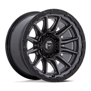 22″ FUEL WHEELS FC866 PISTON MATTE GUNMETAL GLOSS BLACK LIP OFF-ROAD RIMS