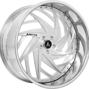 19″ ARTIS FORGED WHEELS BRONX BRUSHED SILVER FACE CHROME LIP FINISH
