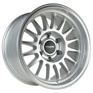 17″ FALCON OFF-ROAD WHEELS TX2 STRATOS SILVER WITH MACHINED FACE FLOW FORMED FINISH RIMS