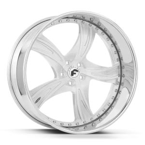 20″ FORGIATO WHEELS SQUARTATO BRUSHED SILVER FACE WITH CHROME LIP FORGED FINISH RIMS