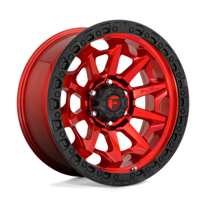 17″ FUEL WHEELS D695 COVERT CANDY RED WITH BLACK RING OFF-ROAD RIMS