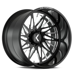 24″ KG1 FORGED WHEELS HARDTAIL KC100 GLOSS BLACK MILLED FINISH RIMS