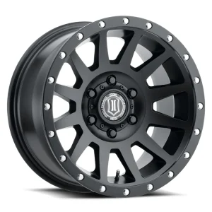 17″ ICON WHEELS COMPRESSION SATIN BLACK FINISH RIMS