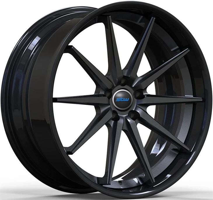 21x9.0 And 11J Black Barrel And Grey Disc Custom 2-PC Rims For W222 Benz