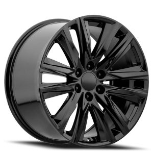 22″ FACTORY REPRODUCTION CADILLAC ESCALADE SPORT WHEELS FR 90 GLOSS BLACK FINISH RIMS