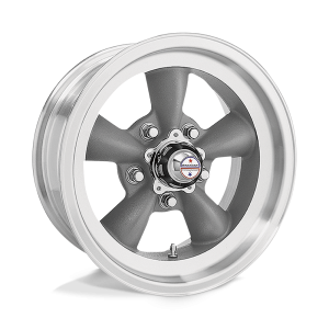 15″ AMERICAN RACING WHEELS VINTAGE VN105 TORQ THRUST D TORQ GRAY MACHINED LIP RIMS
