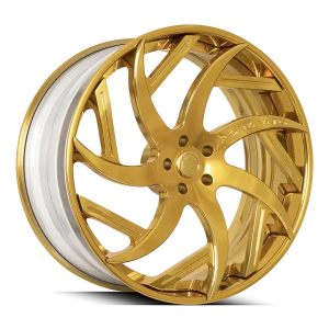 20″ FORGIATO WHEELS GIRARE-ECL GOLD OVER CHROME FORGED FINISH RIMS