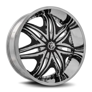 24″ DIABLO WHEELS MORPHEUS CHROME BLACK INSERTS FINISH RIMS