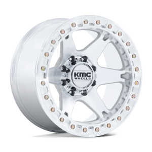 20″ KMC WHEELS KM238 VI BEADLOCK MACHINED FINISH RIMS
