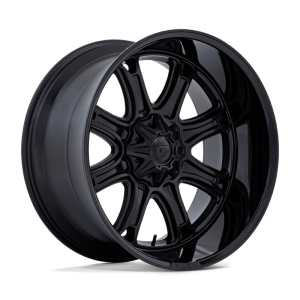 24″ FUEL WHEELS D853 DARKSTAR MATTE BLACK GLOSS BLACK LIP OFF-ROAD RIMS