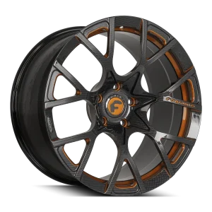 20″ FORGIATO WHEELS INSETTO-M CARBON FIBER LOOK DIP WITH COPPER ACCENTS FORGED FINISH RIMS