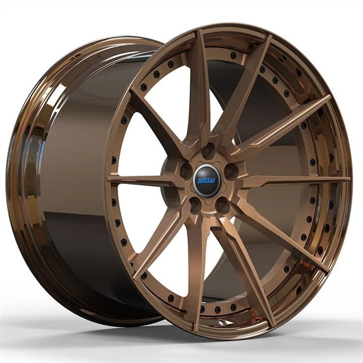 Gloss Bronze Custom 2-PC 6061-T6 Aluminm Alloy Rims 5x112 Staggered 20 And 21 Inches Fit For Mercedes Benz CLS