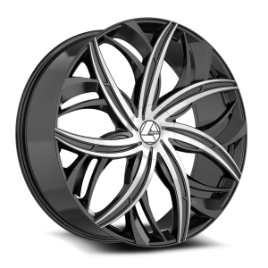 18″ AZARA WHEELS AZA-541 GLOSS BLACK MACHINED FINISH RIMS