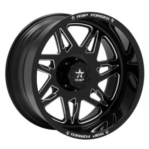 22×14″ RBP WHEELS AVENGER 71RF FORGED GLOSS BLACK MILLED FINISH RIMS ONLY 6×139 6×135 ET-76