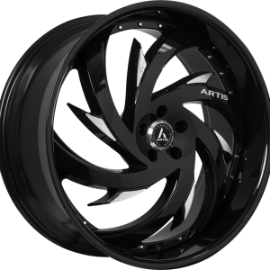 22″ ARTIS FORGED WHEELS SPADA BLACK BRILLIANT ETCHED FINISH RIMS