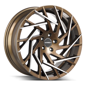 22″ STRADA WHEELS NIDO BRONZE MACHINED TIPS RIMS