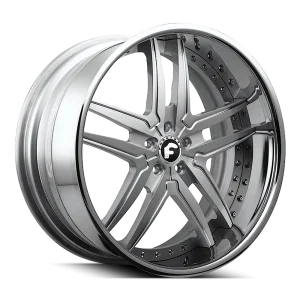 20″ FORGIATO WHEELS VIZZO BRUSHED GUNMETAL WITH CHROME LIP FORGED FINISH RIMS