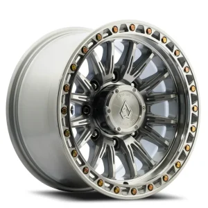 17″ ARENA WHEELS CO A132 BLITZ GLOSS SILVER MACHINED OFF-ROAD RIMS
