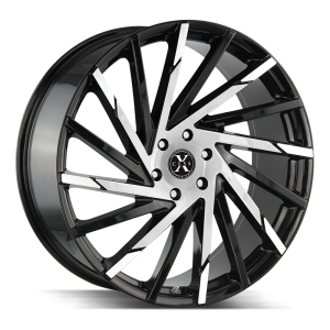 20″ XCESS WHEELS X02 GLOSS BLACK MACHINED FINISH RIMS