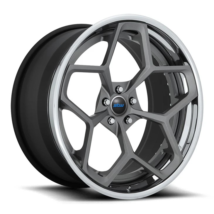 Audi SUV Q5 Q7 20,21 And 22 Inch 2-PC Forged Rims Made Of 6061-T6 Aluminum Alloy Custom Polished Lip And Grey Face