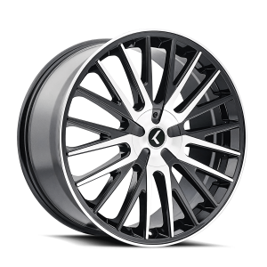 22X8.5″ KRAZE WHEELS KR185 DOUBLE DOWN BLACK MACHINED RIMS