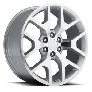 20″ FACTORY REPRODUCTIONS WHEELS FR44 GMC SIERRA SILVER MACHINED FINISH RIMS