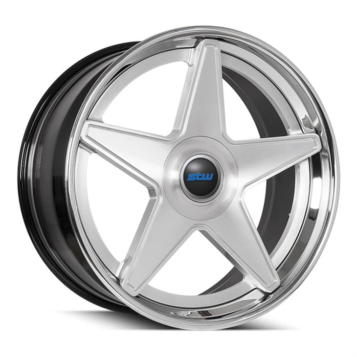 3-PC Custom Alloy Rims Brushed Disc Polished Lip 19 20 21 22 Inches For Universal Cars