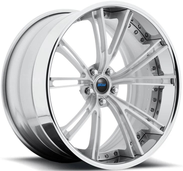 22x10, 22x11.5 2-PC Polish Forged Wheel Rims For Lexus LS 5x114.3