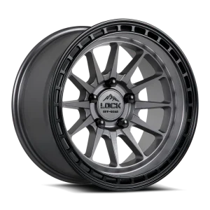 17″ LOCK OFF-ROAD WHEELS BAJA MATTE GRAY MATTE BLACK RING FINISH RIMS