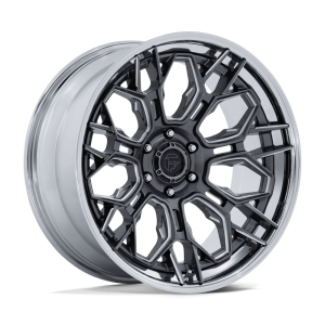 22″ FUEL WHEELS FC409 HIVE GLOSS GUNMETAL CHROME LIP OFF-ROAD FUSION FORGED RIMS