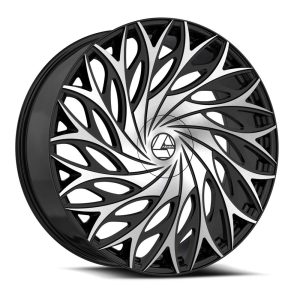 18″ AZARA WHEELS AZA-525 GLOSS BLACK MACHINED FINISH RIMS
