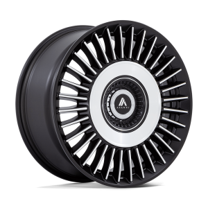22″ ASANTI BLACK LABEL WHEELS TIARA SATIN BLACK MACHINED FACE FINISH RIMS