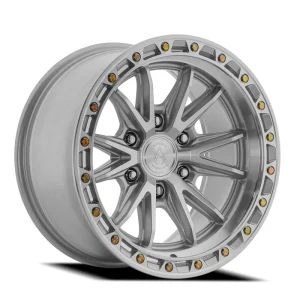 17″ ARENA WHEELS CO A135 ATLAS GLOSS SILVER MACHINED 6-LUG OFF-ROAD RIMS