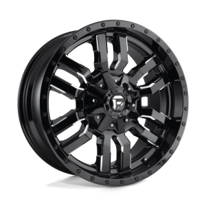 17″ FUEL WHEELS D595 SLEDGE GLOSS BLACK MILLED FINISH OFF-ROAD RIMS