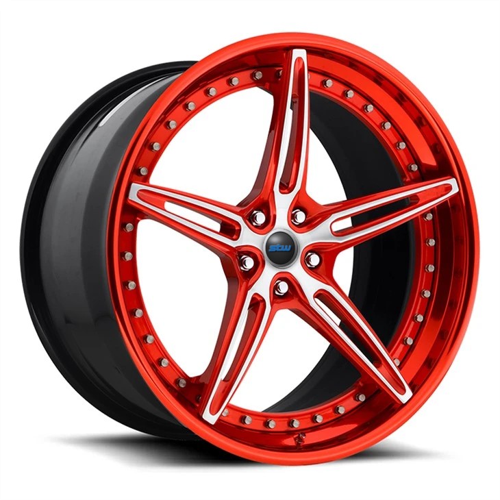21x9 | 22x12 Customized Red 3-PC Forged Alloy Rims For Ferrari / Rim 22" Alloy Car Rims For Ferrari 458