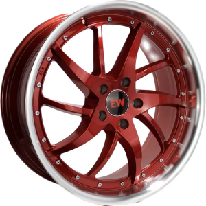 20″ ELEGANCE WHEELS STAR CANDY RED FACE WITH MACHINED LIP FLOW FORMED FLOATING CAP FINISH RIMS