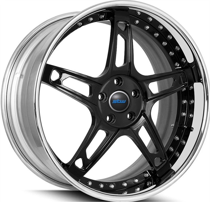 Polished Lip+Gloss Black Disc Custom Forged Alloy Rims 2-PC For BMW X5 21X11.5 And 21x12