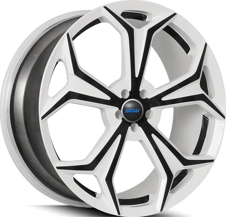 Land Rover Defender 22x9.5 Custom 1 Piece Forged Alloy Rims White Face+Black Spokes