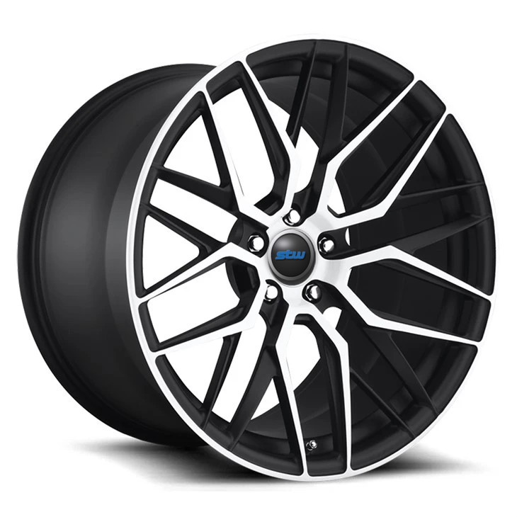 For MiNI Wheels 1-PC PCD 5x120 White And Black Machine Face Aluminum Alloy Forged Custom Rims