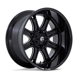 24″ FUEL WHEELS D853 DARKSTAR GLOSS BLACK MILLED OFF-ROAD RIMS