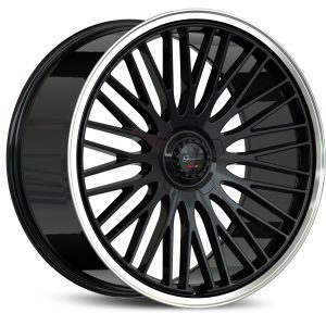 22″ GIANELLE WHEELS ARIA GLOSS BLACK POLISHED LIP FINISH FLOW FORMED RIMS