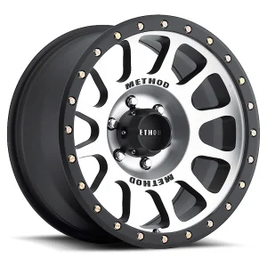 18″ METHOD WHEELS MR305 NV MACHINED MATTE BLACK LIP FINISH RIMS