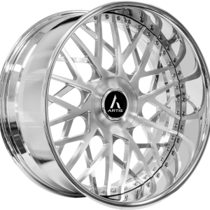 19″ ARTIS FORGED WHEELS TROY-XL BRUSHED SILVER FACE CHROME LIP FINISH